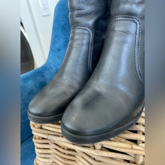 TORY BURCH Sullivan Knee High Black Leather Boots | Size 7 M | - Picture 13 of 15